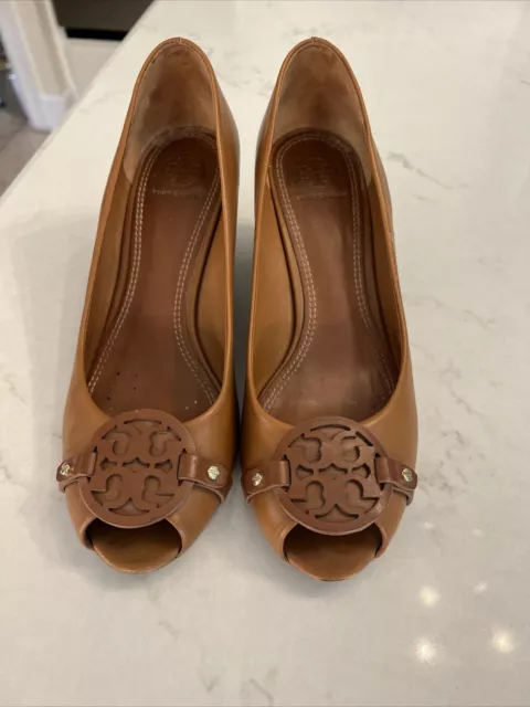 Tory Burch Tan Wedge 8.5 Leather Shoe
