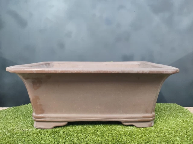 Vaso rettangolare per Piante e Bonsai in plastica marrone cm. 35