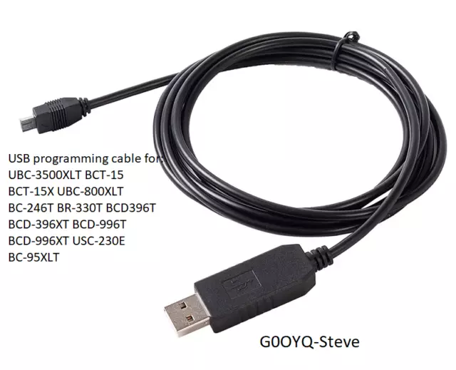 Cable USB para Uniden Bearcat UBC-3500XLT BCT-15 BCT-15X UBC-800XLT BC-246T