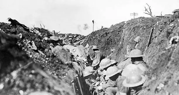 reserve trench during the The Battle of Flers Courcelette Old Photo