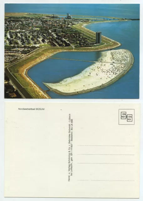 59421 - North Sea spa Büsum - aerial view - old postcard