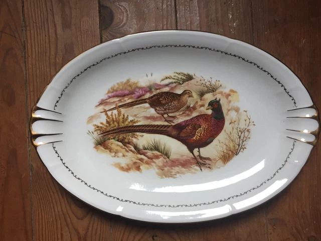 Vallauris - Grand plat ovale « poisson » en faïence et couverte verte