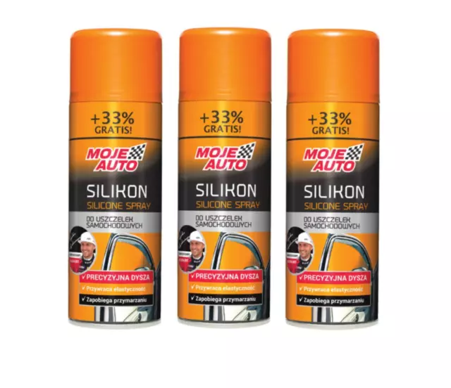 3x Silikon für Dichtungen 400 ml Spray Silikonspray Fensterdichtung Türdichtung