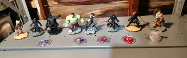 Used DISNEY INFINITY 1.0, 2.0, 3.0 Portals Power Discs Lot - Marvel, Star Wars