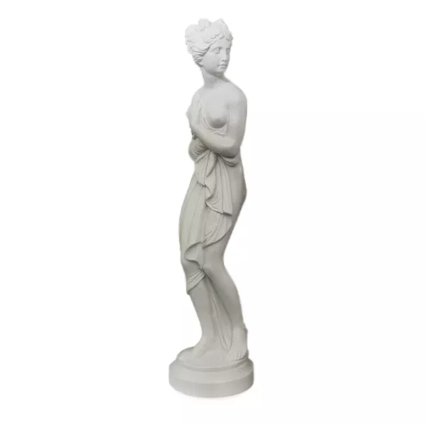 Statua di Afrodite in Polvere Marmo Bianco White Powder Marble Sculpture H.40cm