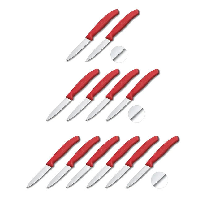 VICTORINOX 2/4/6er Set Gemüsemesser Obstmesser Küchenmesser Messer 8cm rot