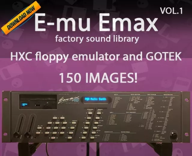 E-MU EMAX 1  Factory Sound Library 150 images for HXC floppy emulator and GOTEK!