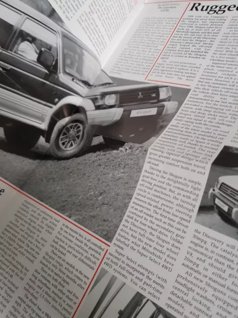 Mitsubishi Shogun UK Market Brochure 1991 in the news V6 Petrol Turbo Diesel 2