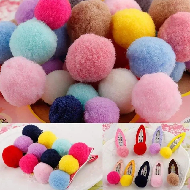 High Elasticity Color Soft Pompom Fluffy Plush Ball Kids Toy Handmade Diy Craft'