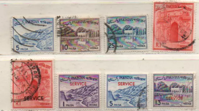 Pakistan 1963 siehe BIld/Beschreibung 8 Marken gestempelt; used