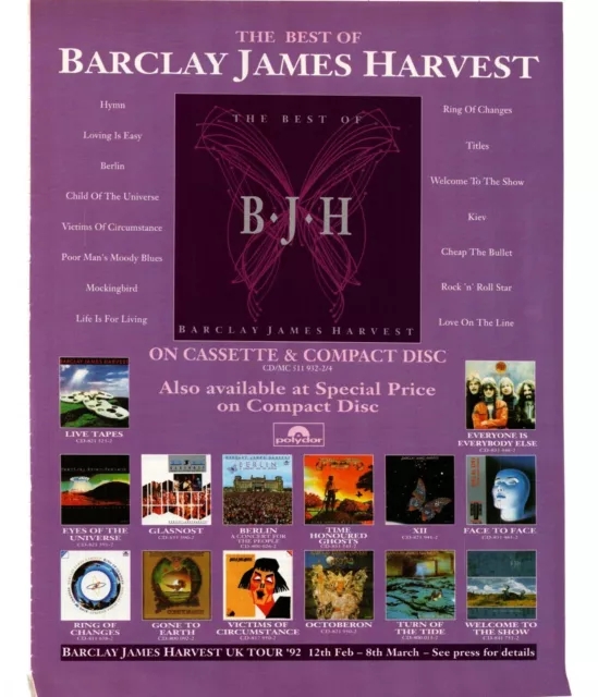 Framed Magazine Single/Album Advert 11X9" Barclay James Harvest