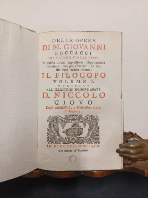 Boccaccio, Giovanni - Delle Opere - Firenze (ma Napoli), 1723-1724.