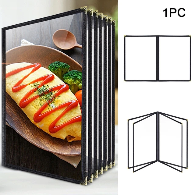 A4 Menu Cover Bar For Restaurant Display Book 2 4 8 Pages Cafe Corner Protection