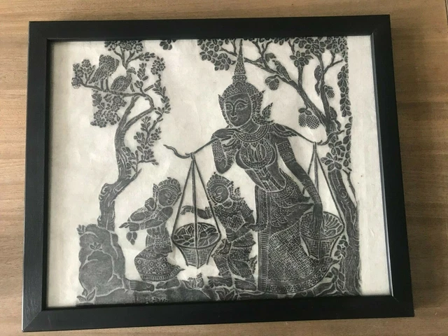 Special Sale!  Mother w/ 2 children Thai Temple Rubbings / Dancers & Musicians