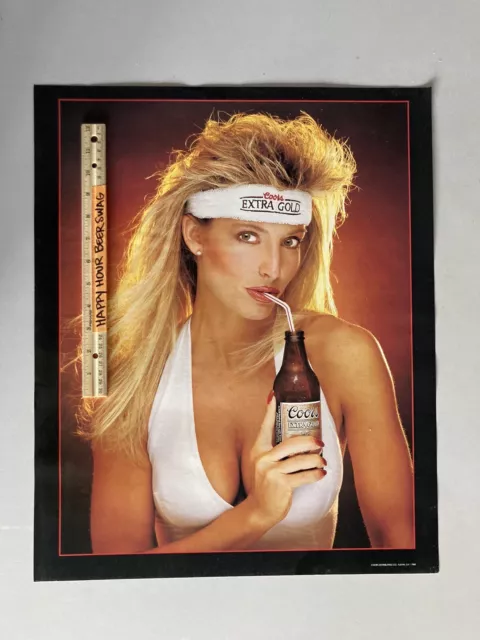 NOS Vintage Coors Light Extra Gold Beer Model Hot Girl Model Poster Blonde