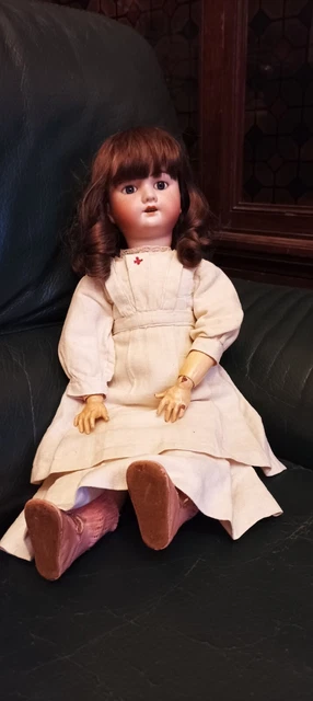 TRES ANCIEN MIGNON Poupon Articulé en CELLULOID Yeux FIXES de 34 cm EUR 9,00 - FR