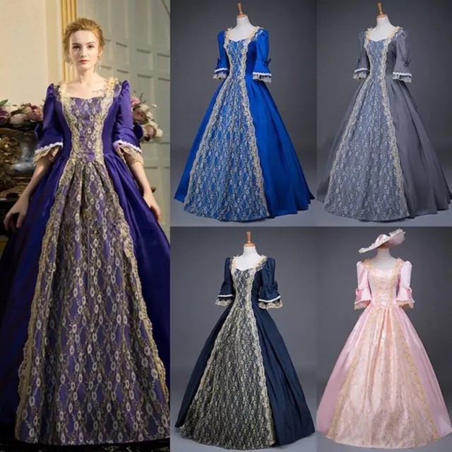 Women Vintage Medieval Victorian Dress Renaissance Ball Gowns Dresses Costume