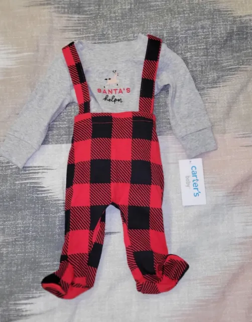 Carters Baby Christmas Set baby boy  Size: New Born New Long sleeve