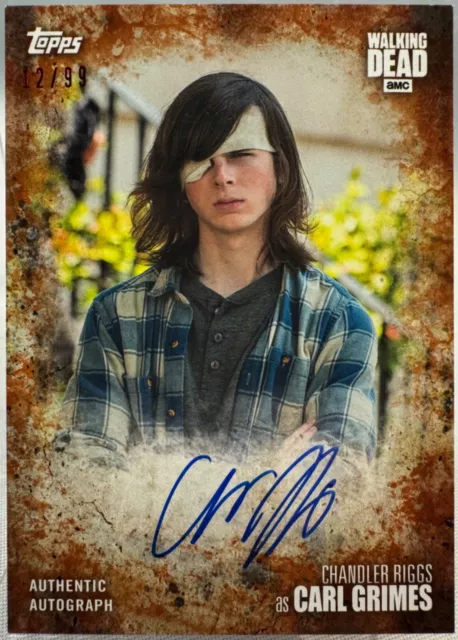 The Walking Dead Season 7, Chandler Riggs (Carl) Rust Autograph Card A-CR #12/99