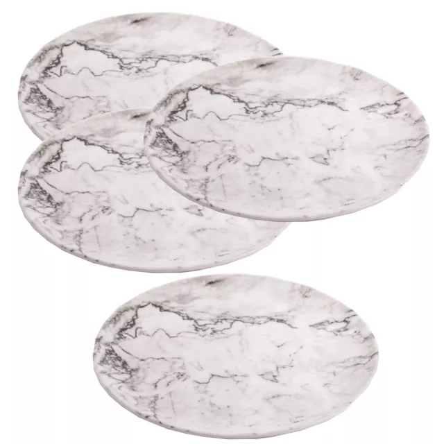 4 x Reusable Plastic Melamine Granite Pattern 11" Dinner Plate Camping Picnic