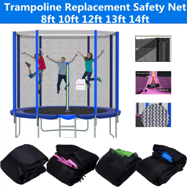 Sicherheitsnetz 244-366cm 6/8Stangen für Trampolin Fangnetz Ersatznetz Zubehör