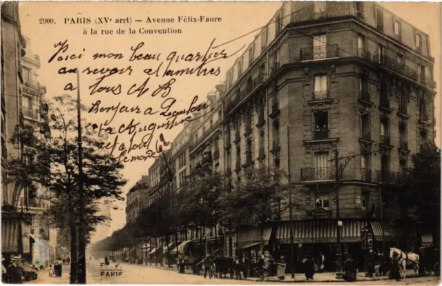 CPA PARIS 15e Avenue Felix-Faure rue de la Convention F. Fleury (1249196)