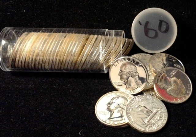 1960-P 25C Washington Silver Quarter Gem Proof Roll