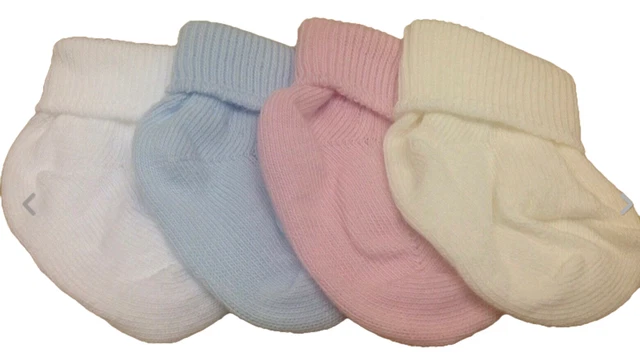 BABY SOCKS Premature 6 Pairs Turn Down Top Ankle length.  BOY / GIRL Colours