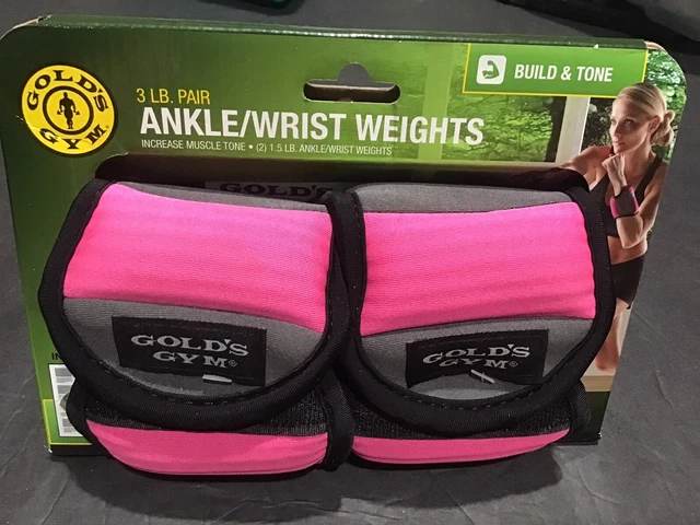 GOLDS GYM 3LB Pair Adjustable Ankle wrist Weights Pink 2 1.5 lb NEW 18.00 PicClick