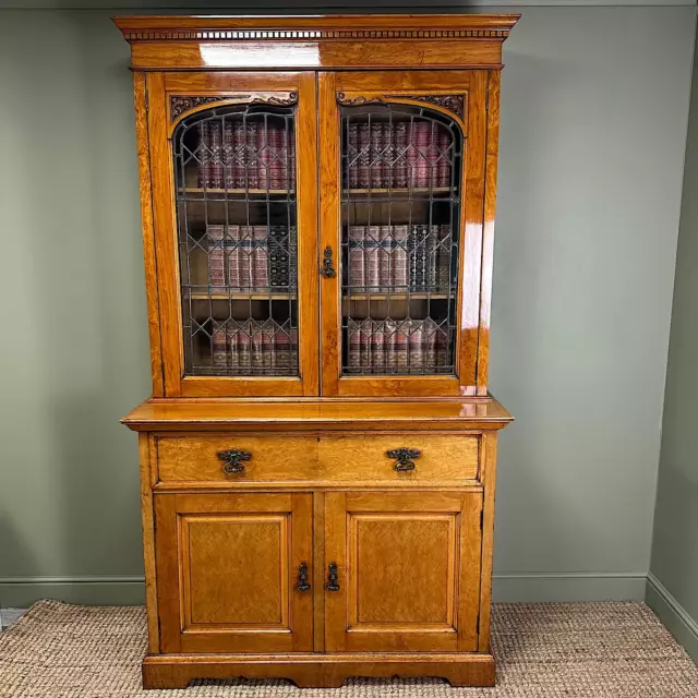 Spectacular Large Victorian Oak Antique Bookcase