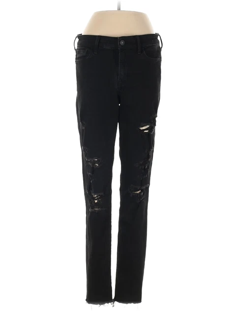 Abercrombie & Fitch Women Black Jeans 4