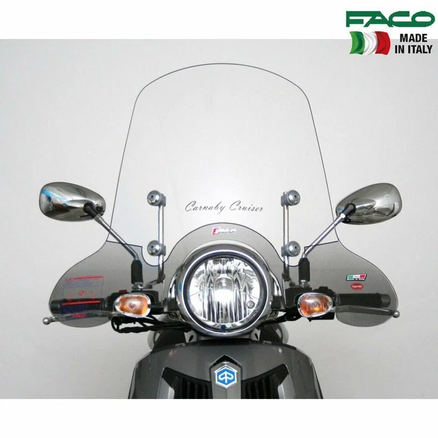 Pare-brise 4 Saisons Pour Piaggio Vespa GTS 125 250 300 IE - Certifié TUV, Kit Fixation Inclus - 11