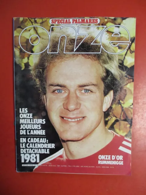 Magazine ONZE n°60 DECEMBRE 1980 calendrier 1981 RUMMENIGGE URUGUAY le CALCIO
