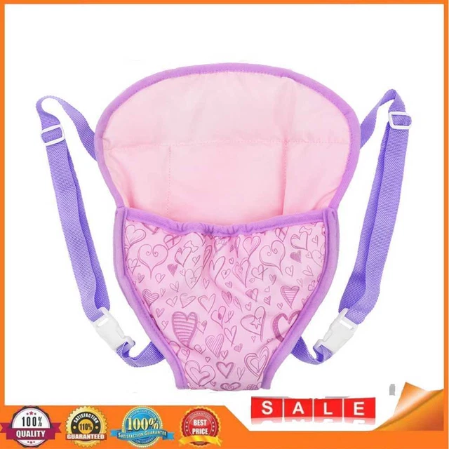 Portable Doll Carrier Front Bag Strap Pretend Play Toy (Purple Heart)