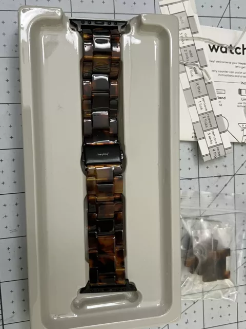 Banda de reloj Heyday para Apple Watch 38 mm/40 mm marrón tortuga con herramienta de cambio de tamaño