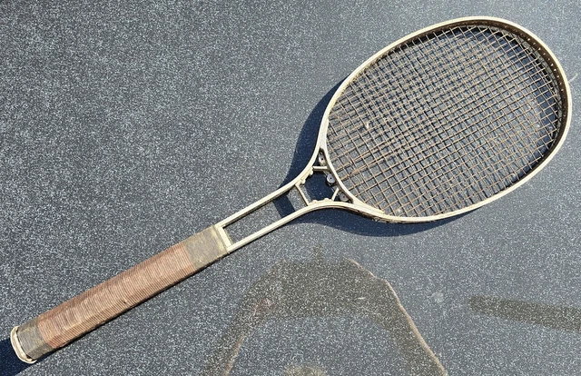 RARE VINTAGE BIRMAL ALUMINIUM TENNIS RACKET, 1920s, METAL STRINGS ...