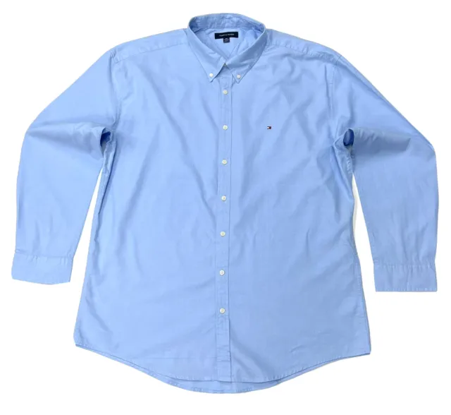 Camicia da uomo Tommy Hilfiger vestibilità regolare Chambray blu chiaro taglia 3XL/3TG