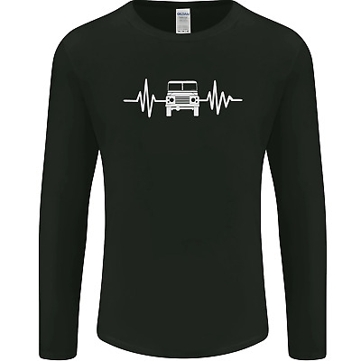 4X4 Heart Beat Pulse OFF ROAD viabilità Da Uomo Manica Lunga T-shirt