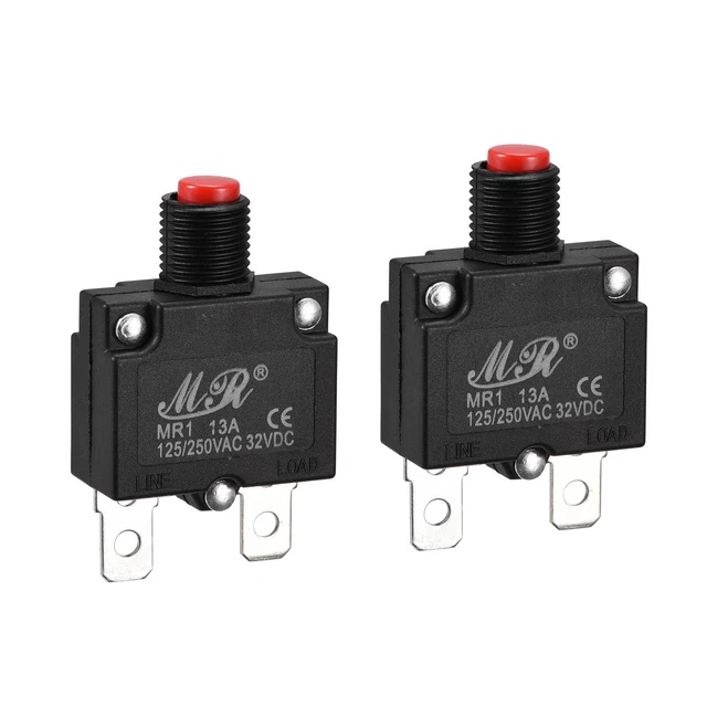 Circuito Sovraccarico Protettore 13A AC125/250V DC32V Premi Pulsante 5pzs