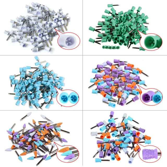 100pc Dental Prophy Polishing Cup Cups Brushes For Contra Angle Handpiece Latch