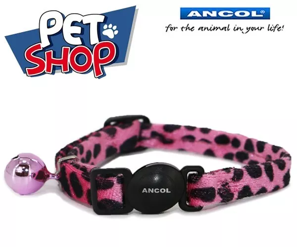 Ancol Pink Leopard Print Safety Buckle Cat Collar.