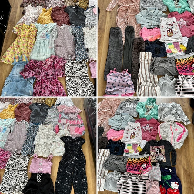 Girls wholesale Job Lot Bundle Dress Top leggings Shorts Age 6-7 Yrs (50 Items)