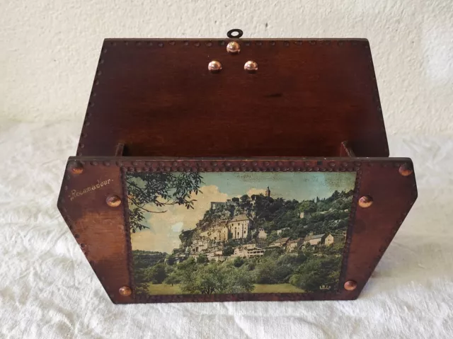 Ancien Porte-courrier, porte-lettres en bois " Rocamadour "