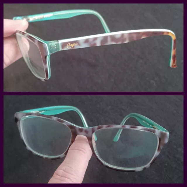 🥸 CANDIE'S Teal & Tortoise Shell Eyeglasses Frames, MO# CA0136 056, Gr8 Cond!