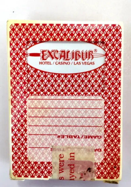 Vintage Excalibur Hotel Casino Las Vegas Playing Cards House Used then Sealed