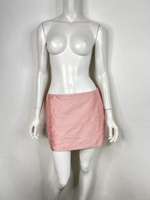 Vtg Dolce & Gabbana D&G C.ss2000 Pink Shantung Silk Mini Skirt 44 L