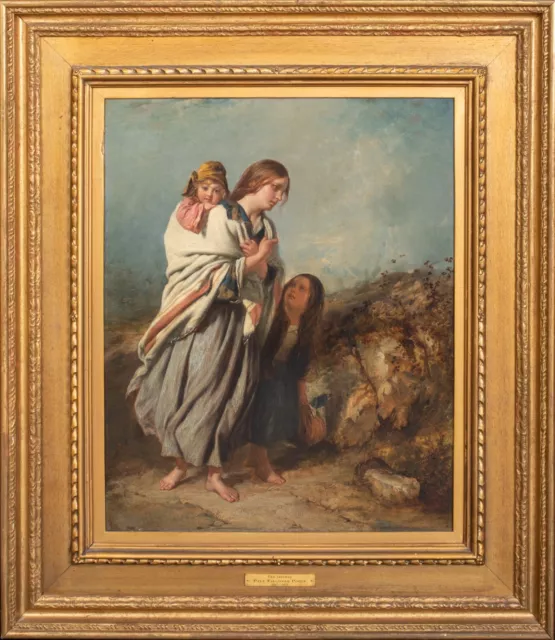 Large 19th Century English The Journey - Mother & Children PAUL FALCONER POOLE