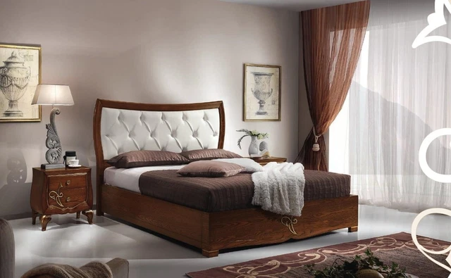 Chambre Lit Table de Chevet Lits Groupe Bois Double Design Ensemble Set 3tlg