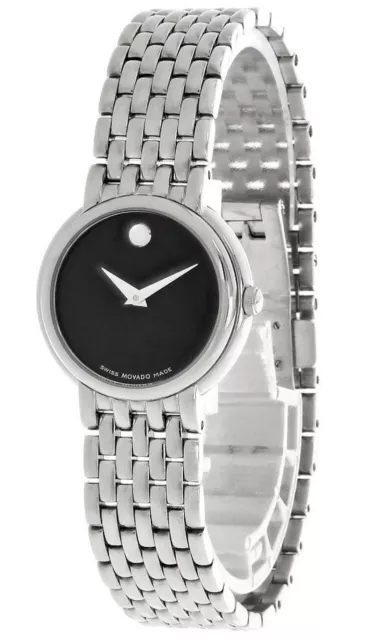 Orologio Da Donna Movado Certa Acciaio Inox Quadrante Museo Nero 0605615