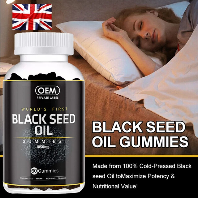 BLACK SEED OIL GUMMIES, 60 Vegan Gummies for Hair Growth & Weight Loss